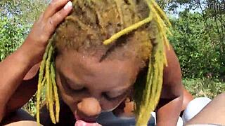 poizon ivy slobs on don whoe's cock in backyard super sloppy 🍆💦😜