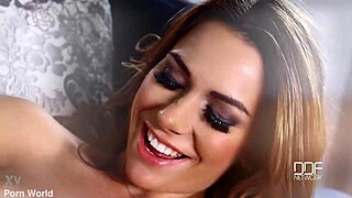 Russian Brunette Beauty Shoves Big Banana Deep in Shaved Pink Pussy!