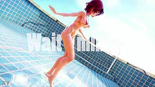 short hair girl dances to uptown funk in mm3077 cartoon style