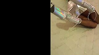 check my silver fishnets with these killer black ankle boots heeled high 👠🖤