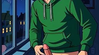 Voyeur ai spies on hot neighbor while jerking off