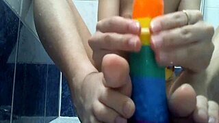 imagine xannie the russian cuntboy in the shower, shoving that dildo deep into her tight anal ass for solo play