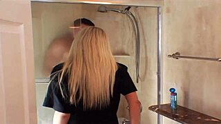 a blonde riley evans gets hardcore shower pounding with deep anal