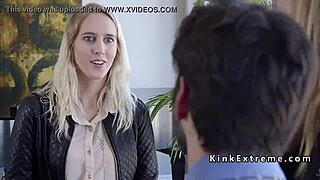 A couple binds their housewife for extreme sybian submission and rough fucking