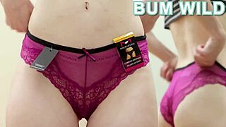 Sexy teen peels off lingerie and panties slowly