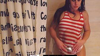 little latina teen cousin with small tits gets all wet n soapy in steamy shower