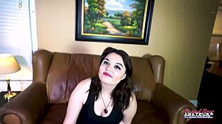 Does busty brunette trinity swallow that juicy cock deep enough?