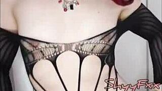 shyyfxx heats up in slutty outfit dances wet pussy and jerks off hard