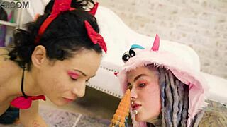 anuskatzz and stacy bloom go wild with lesbian atm ass licking big dildo halloween anal toys and pussy gaping