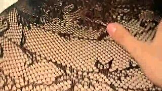 Her big ass shakes in lingerie during doggy pounding