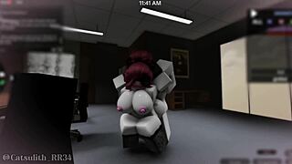 roblox girl sneaks office for playful rough encounter with fan