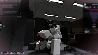 roblox girl sneaks office for playful rough encounter with fan