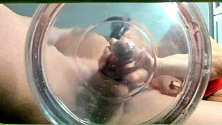 granny gilf squirts slowmo cumshot in water with muscular friend closeup