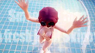 short hair girl dances to uptown funk in mm3077 cartoon style