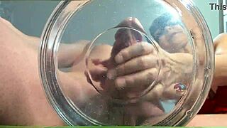 granny gilf squirts slowmo cumshot in water with muscular friend closeup