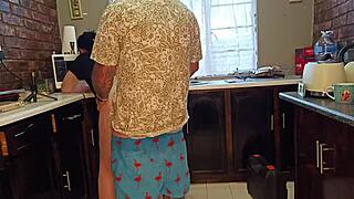 getting steamy and worked up in the kitchen