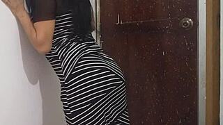 Sexy Latina Stepmom Flashes Ass and Dances Dirty Before Wedding Exhibition