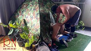 imagine a stranger dominating that nudist pussy deep in the wild forest camp