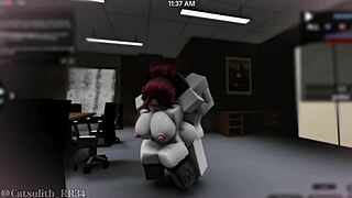 roblox girl sneaks office for playful rough encounter with fan