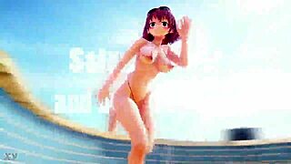 short hair girl dances to uptown funk in mm3077 cartoon style