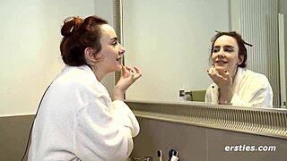 claudia invites you under shower for wet tits and shaved pussy play