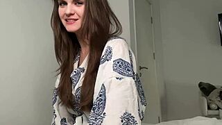 Stepson Catches Milky Boobed Stepmom Bedroom Tease