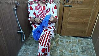 Hindi teen stepson sneaks up on stepmom changing and she digs it