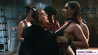 Girl Gangs Fist Lick Strapon Fuck In Wild Lesbian Orgy