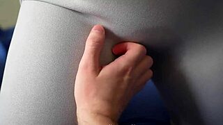 step sister begs to touch her wet pussy through leggings then ride hard