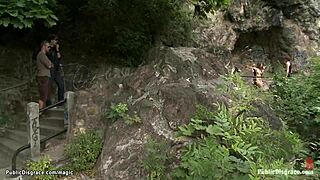 a busty czech babe bound tight gets public banging punishment