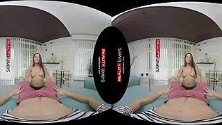 Czech redhead in stockings heels rides cock pov with footjob blowjob cowgirl