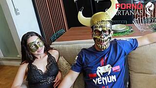 hot brazilian teen wife rides juicy cock hard right in front of her cuckold hubby