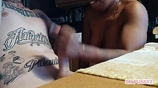 i tease with slow handjob blowjob ending in massive facial cumshot