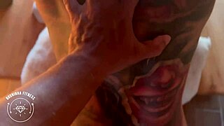 Fun compilation of athletic tattooed brunette redhead couple fitness moments