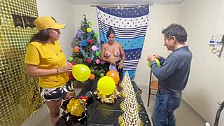 friends dive into real homemade threesome two chicks one dude pounding away!