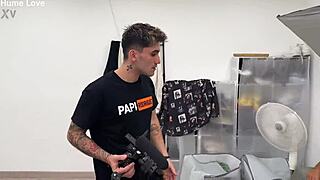 beautiful blonde slurps 4 monster cocks in double penetration gangbang