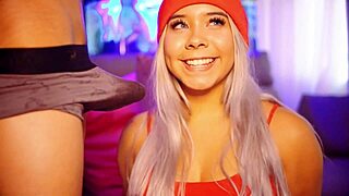 Blonde Latina coed sucks cock daily till mouth overflows with cum