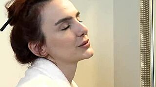 claudia invites you under shower for wet tits and shaved pussy play