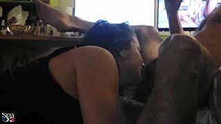 french slut rims in black satin dress red lingerie bow thong then deepthroat pov fuck