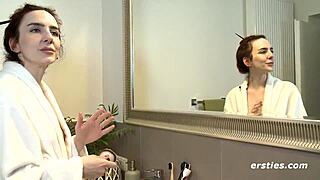 claudia invites you under shower for wet tits and shaved pussy play