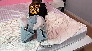 i ripped my friend's jeans and pounded her wet pussy hard