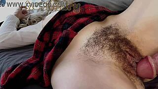 stepson risks pounding my hairy milf pussy creampie closeup!! 😈💦