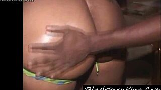 Ebony BBW gangbanged hard by group in cheap hotel room!