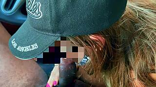 Unseen voyeur captures uncensored anal blowjob in public car