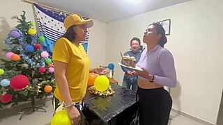 friends dive into real homemade threesome two chicks one dude pounding away!