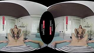 Czech redhead in stockings heels rides cock pov with footjob blowjob cowgirl
