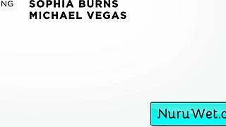 damn, this sexy teen brunette masseuse takes that fat dick deep in her wet pussy during nuru... michael vegas owns sophia burns!