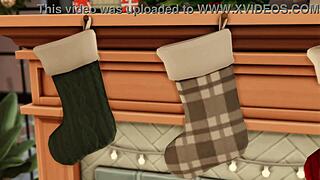 Nerdy girls' horny Christmas wish: double penetration from Santa's helpers!