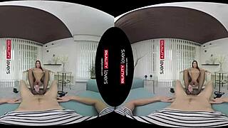 Czech redhead in stockings heels rides cock pov with footjob blowjob cowgirl