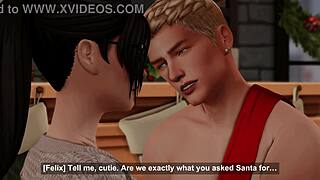 Nerdy girls' horny Christmas wish: double penetration from Santa's helpers!